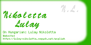 nikoletta lulay business card
